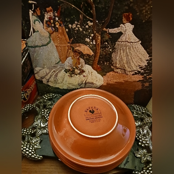Deep Plates 9", Set of 3- Espana Cinnamon by TABLETOPS UNLIMITED,Nice Gift.🎁 - Picture 2 of 7
